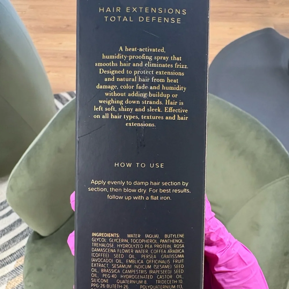 BELLAMI Black & Gold Hair Extensions Defense Spray - brand new